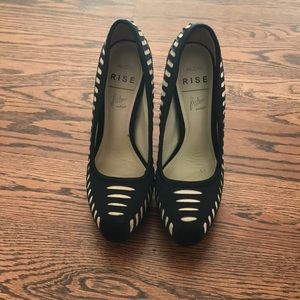 Aldo Black & Nude suede Stilettos